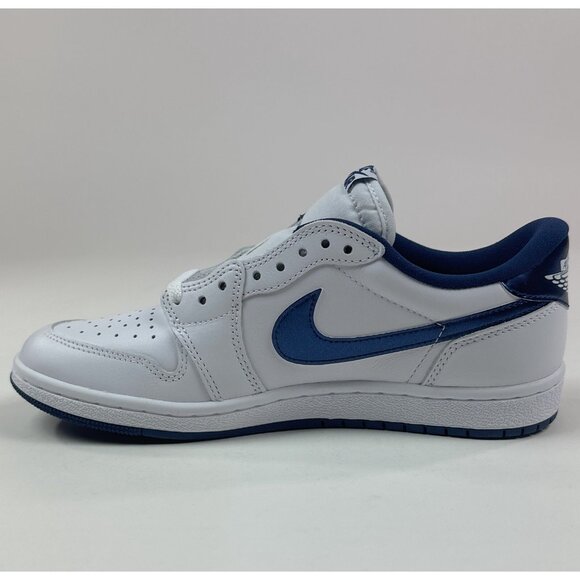 Nike Air Jordan 1 Low 85 Retro Mens White Navy Blue Shoes Sneakers FB9933-141 - Picture 3 of 9